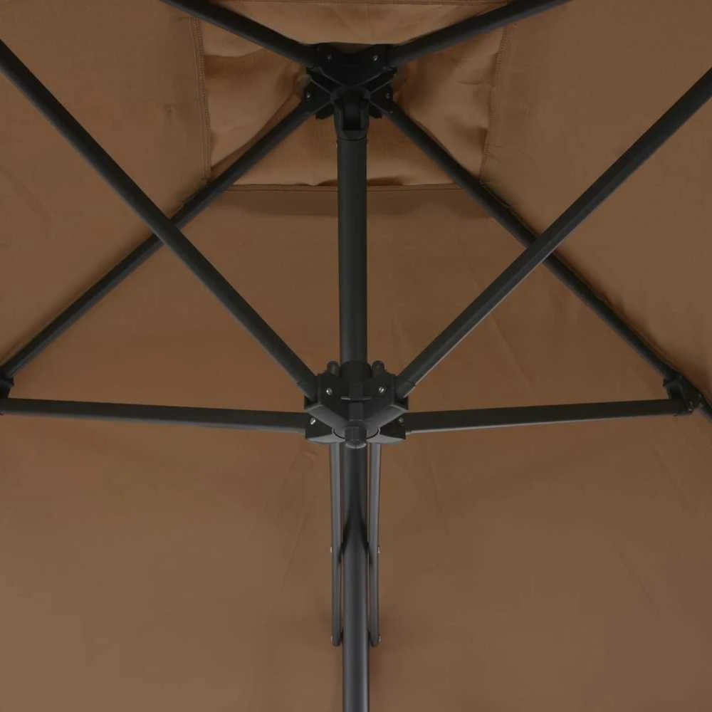 Lauko skėtis nuo saulės su plieniniu stulpu, taupe, 250x250cm