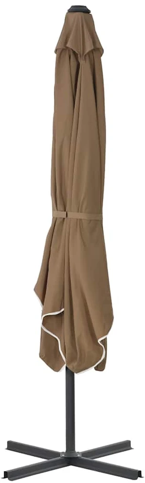 Lauko skėtis nuo saulės su plieniniu stulpu, taupe, 250x250cm