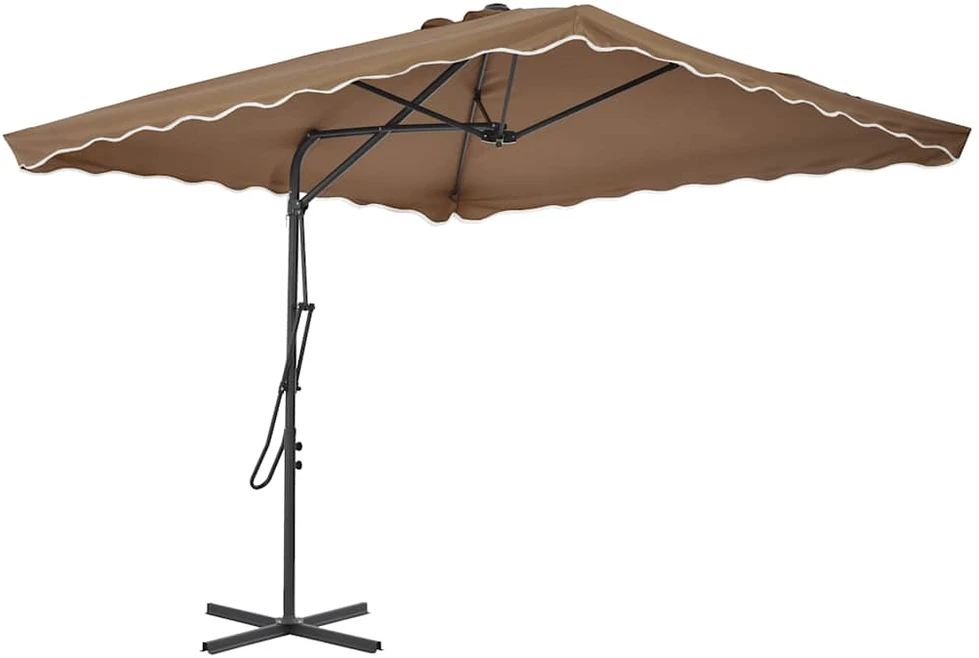 Lauko skėtis nuo saulės su plieniniu stulpu, taupe, 250x250cm