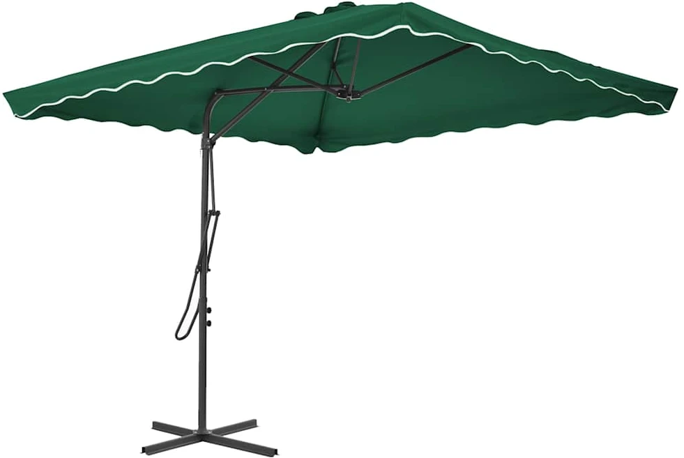 Lauko skėtis nuo saulės su plieniniu stulpu, žalias, 250x250cm