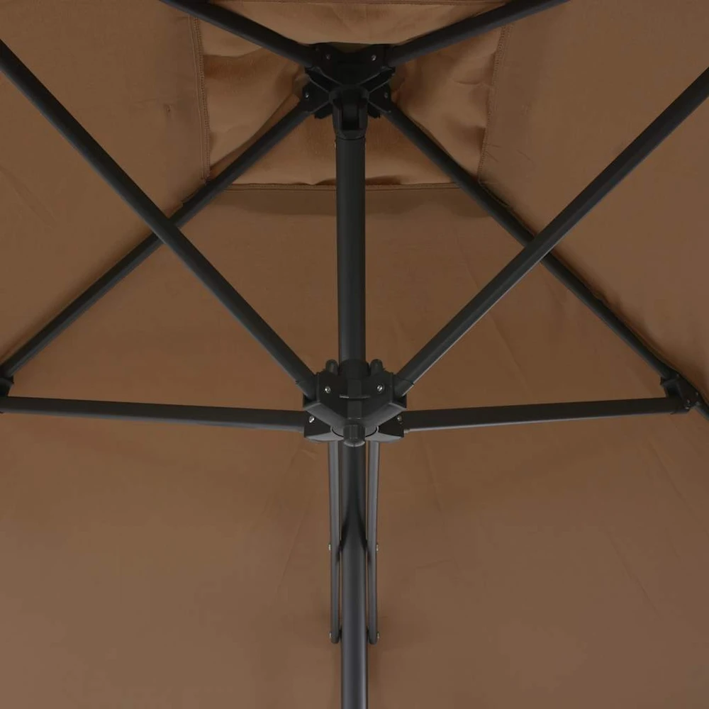 Lauko skėtis nuo saulės su plieniniu stulpu, taupe, 250x250cm