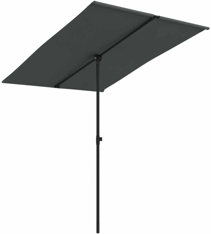 Sodo skėtis nuo saulės su aliuminio stulpu, antracito, 2x1,5m
