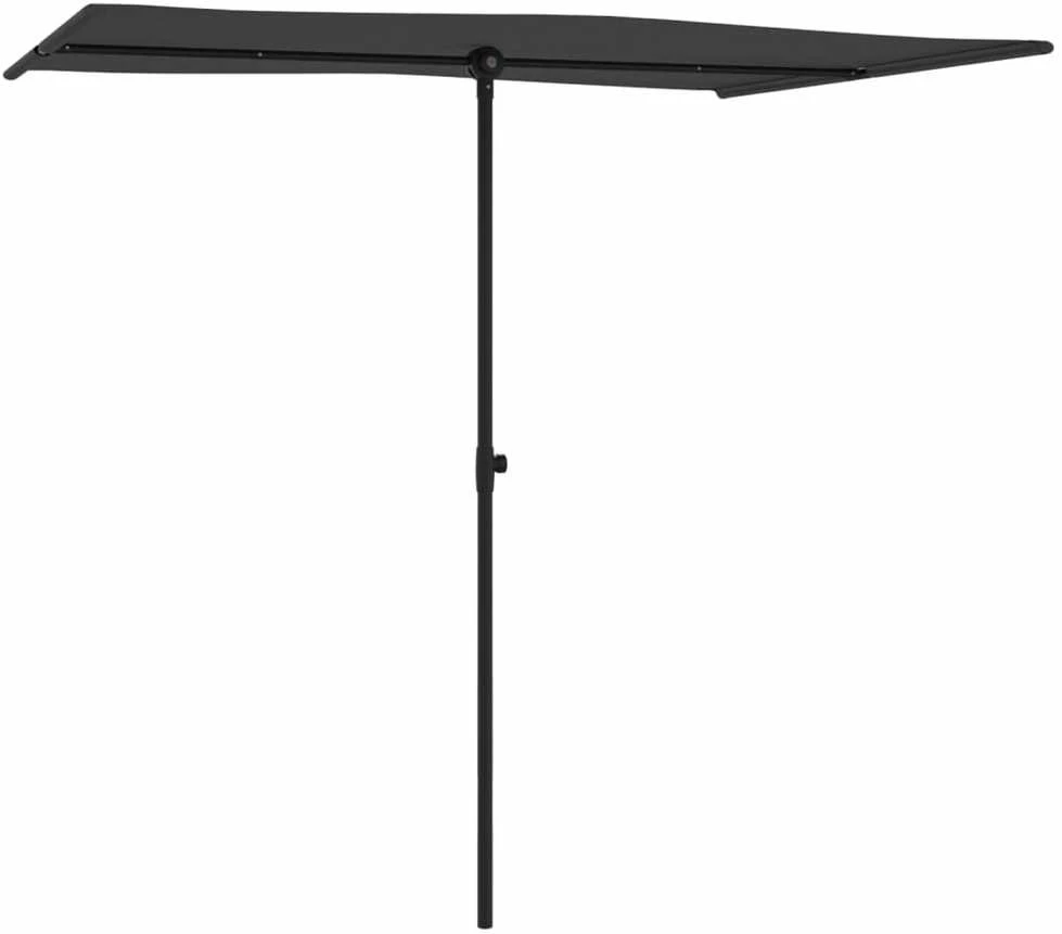Sodo skėtis nuo saulės su aliuminio stulpu, antracito, 2x1,5m