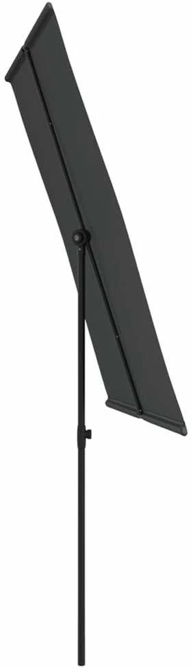 Sodo skėtis nuo saulės su aliuminio stulpu, antracito, 2x1,5m