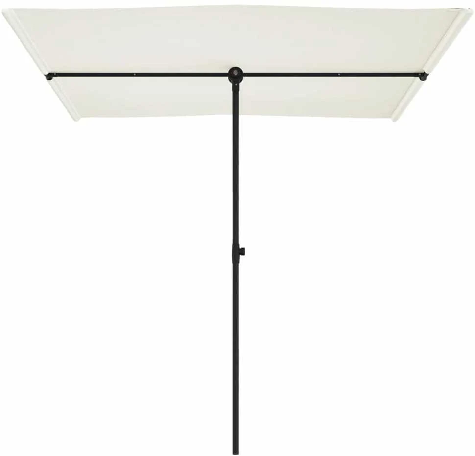 Sodo skėtis nuo saulės su aliuminio stulpu, smėlio, 2x1,5m