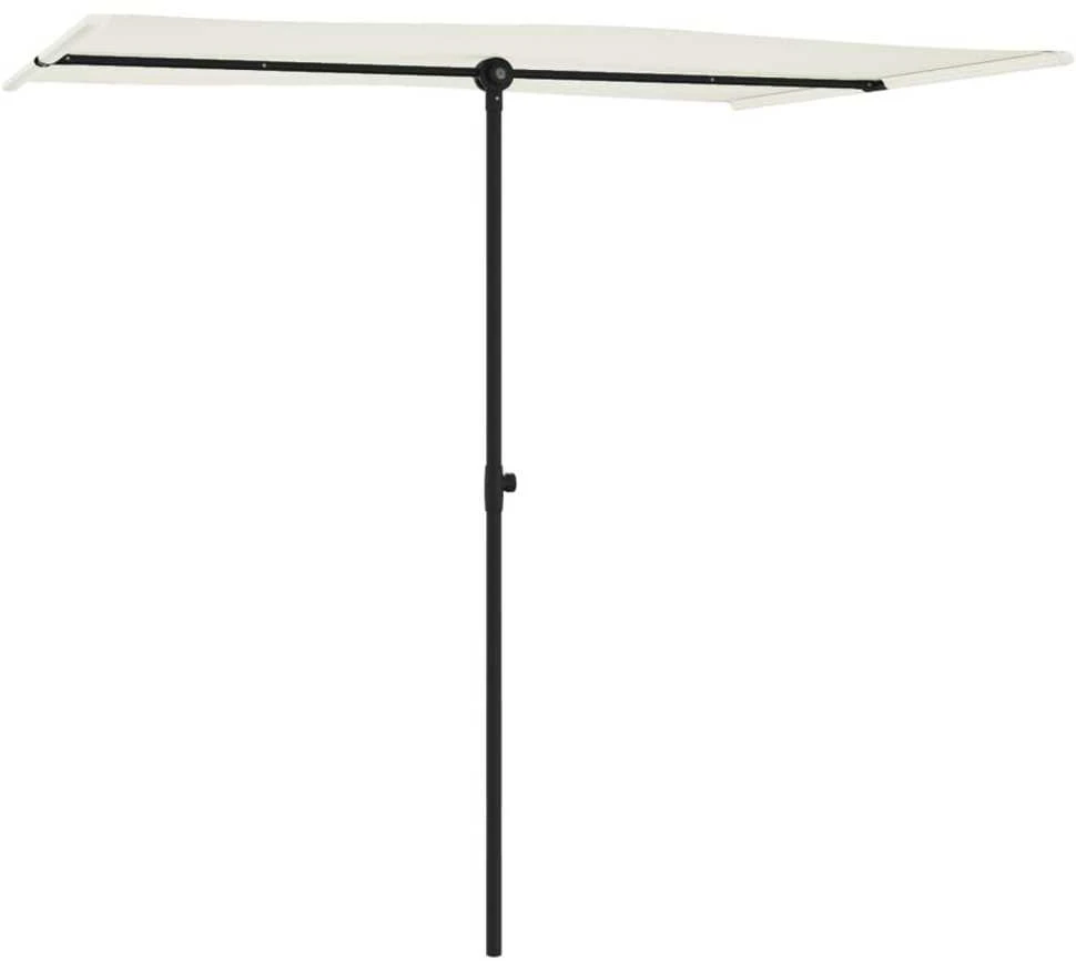 Sodo skėtis nuo saulės su aliuminio stulpu, smėlio, 2x1,5m