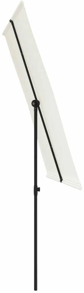 Sodo skėtis nuo saulės su aliuminio stulpu, smėlio, 2x1,5m