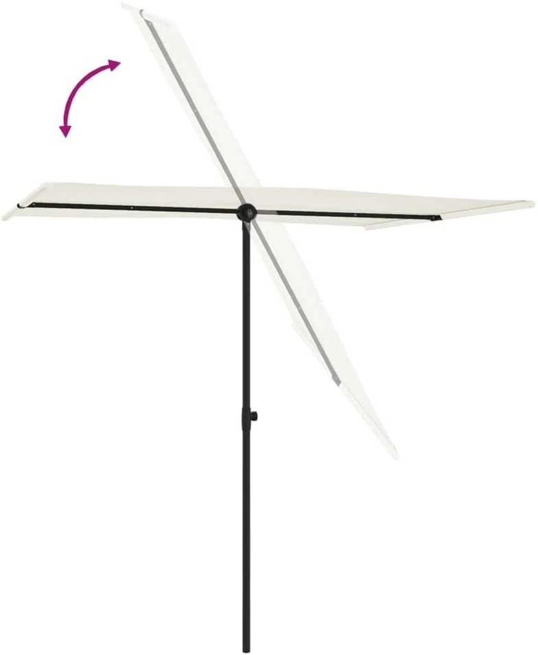 Sodo skėtis nuo saulės su aliuminio stulpu, smėlio, 2x1,5m