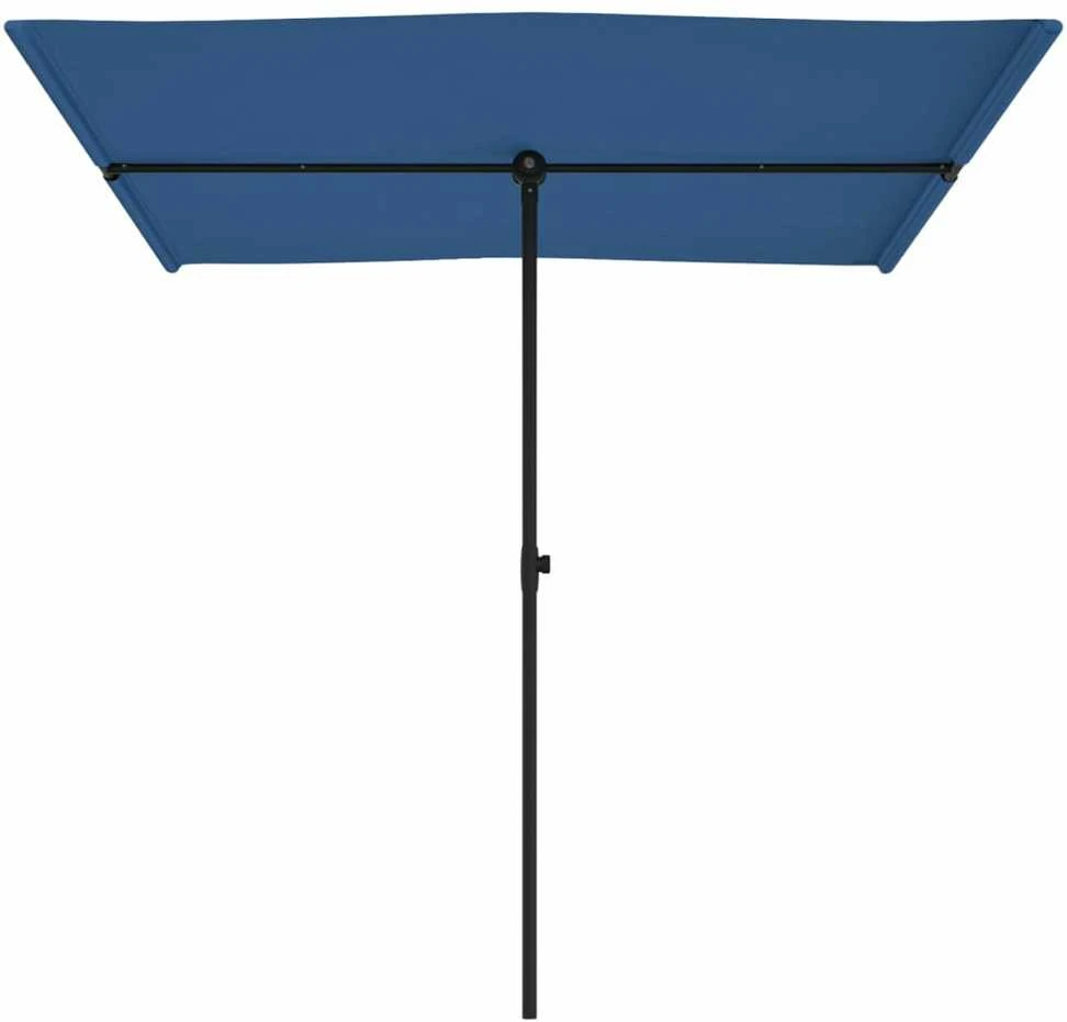 Sodo skėtis nuo saulės su aliuminio stulpu, mėlynas, 2x1,5m