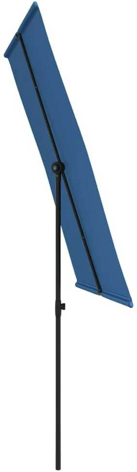 Sodo skėtis nuo saulės su aliuminio stulpu, mėlynas, 2x1,5m