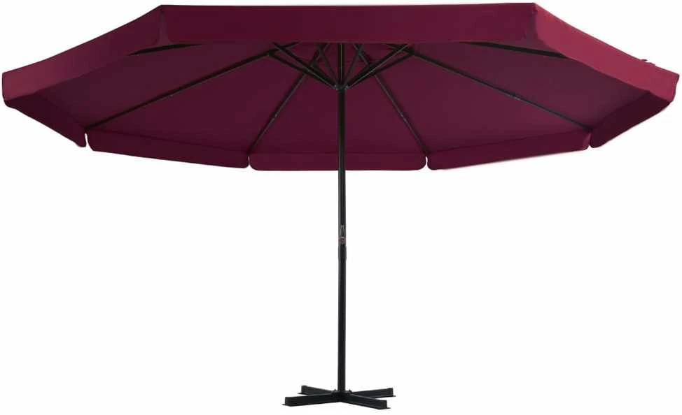 Lauko skėtis nuo saulės su aliuminio stulpu, raudonas, 500cm