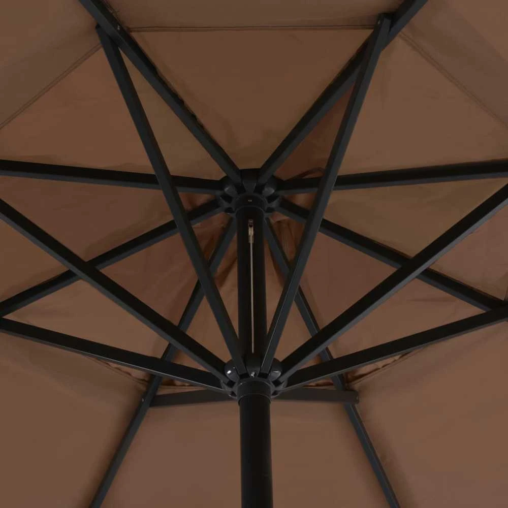 Lauko skėtis nuo saulės su aliuminio stulpu, taupe, 500 cm