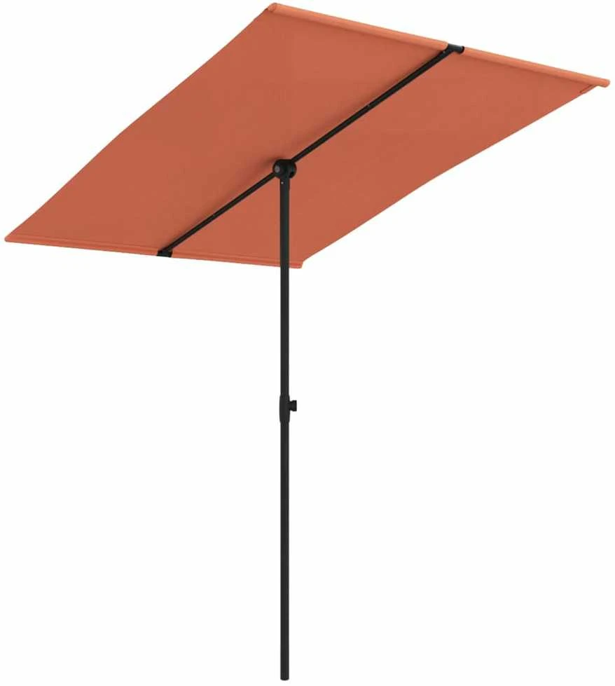 Sodo skėtis nuo saulės su aliuminio stulpu, terakota, 2x1,5m