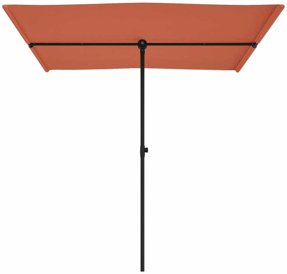 Sodo skėtis nuo saulės su aliuminio stulpu, terakota, 2x1,5m
