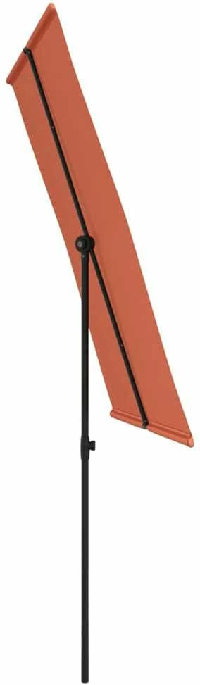 Sodo skėtis nuo saulės su aliuminio stulpu, terakota, 2x1,5m