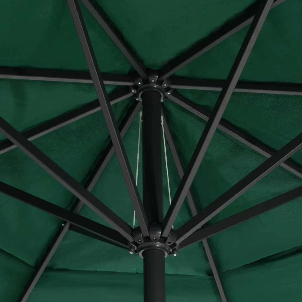 Sodo skėtis nuo saulės su aliuminio stulpu, žalias, 600cm