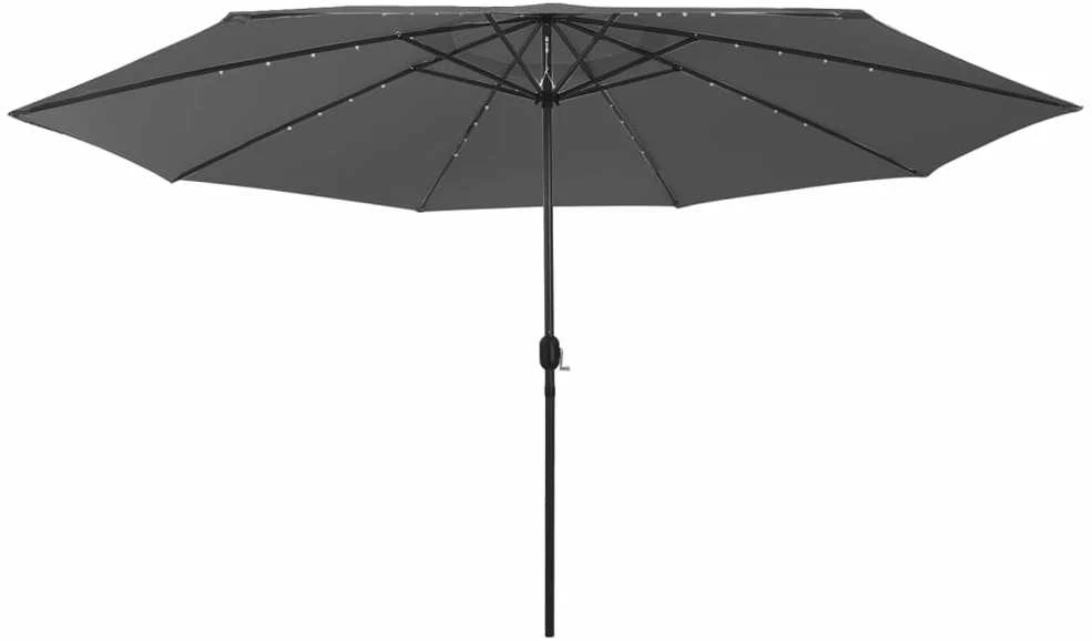 Sodo skėtis nuo saulės su LED lemputėmis, antracito, 400cm