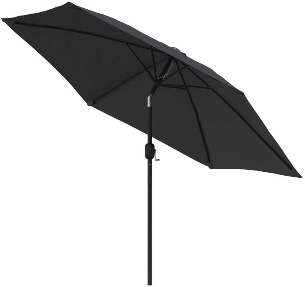 Lauko skėtis su LED ir plieniniu stulpu, antracito, 300cm