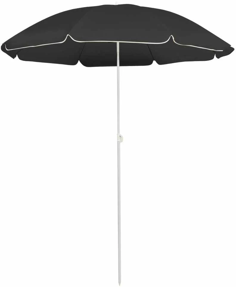 Sodo skėtis nuo saulės su plieniniu stulpu, antracito, 180cm