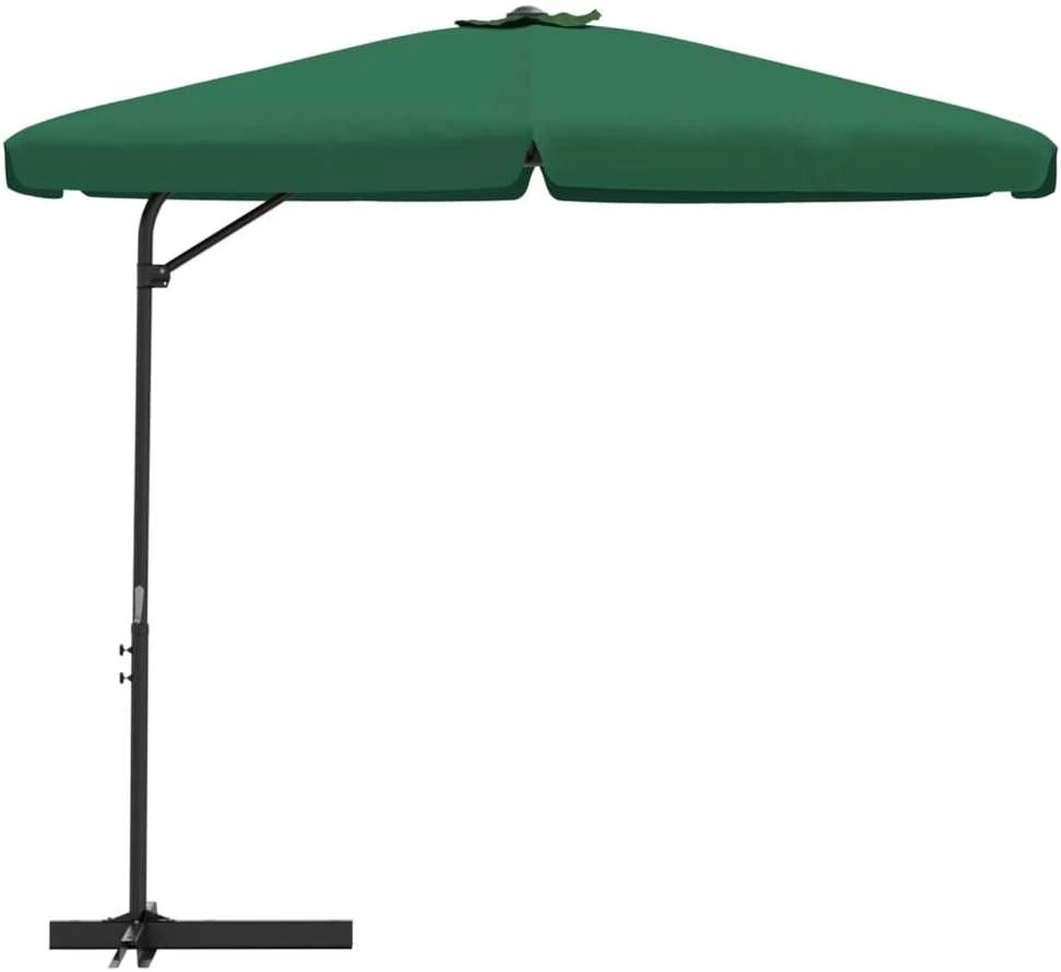 Lauko skėtis su plieniniu stulpu, žalios spalvos, 300cm