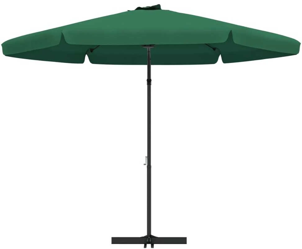 Lauko skėtis su plieniniu stulpu, žalios spalvos, 300cm