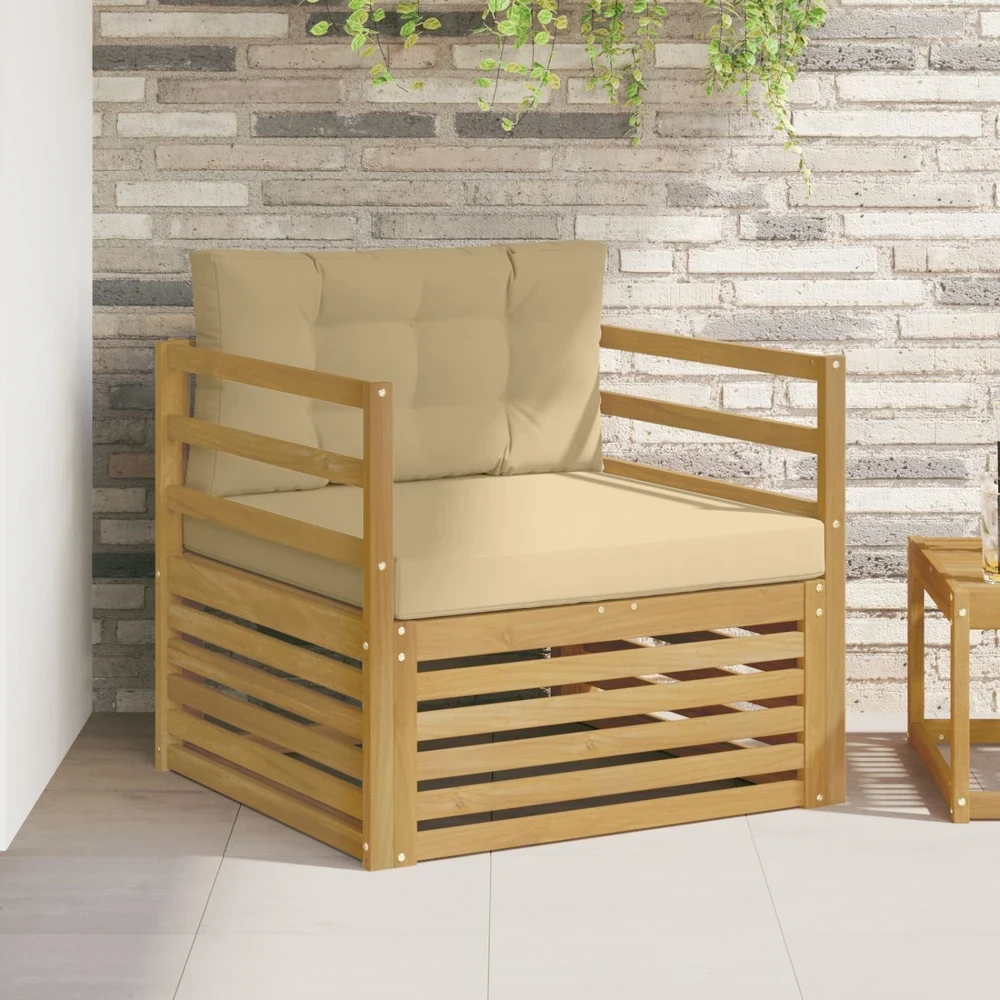 Lauko sofa Balta ir kreminė