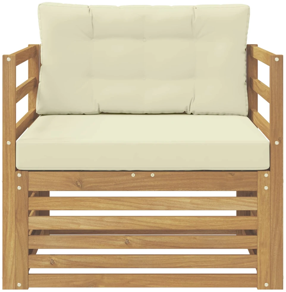 Lauko sofa Balta ir kreminė