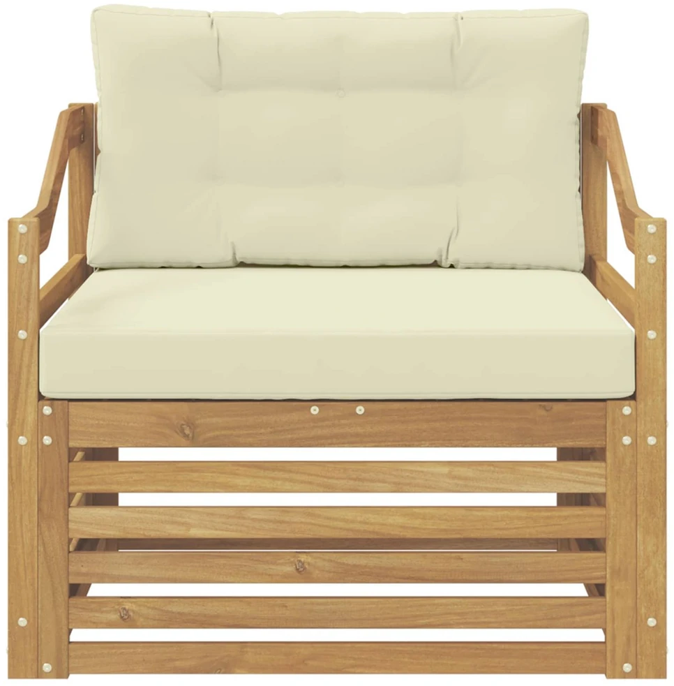 Lauko sofa Balta ir kreminė