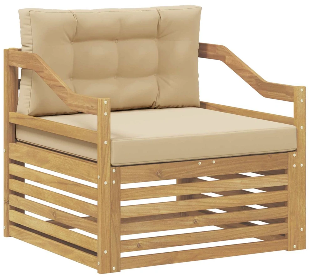 Lauko sofa Balta ir kreminė