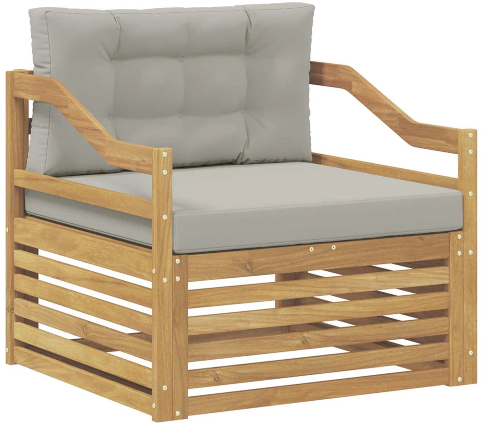 Lauko sofa Balta ir šviesiai pilka