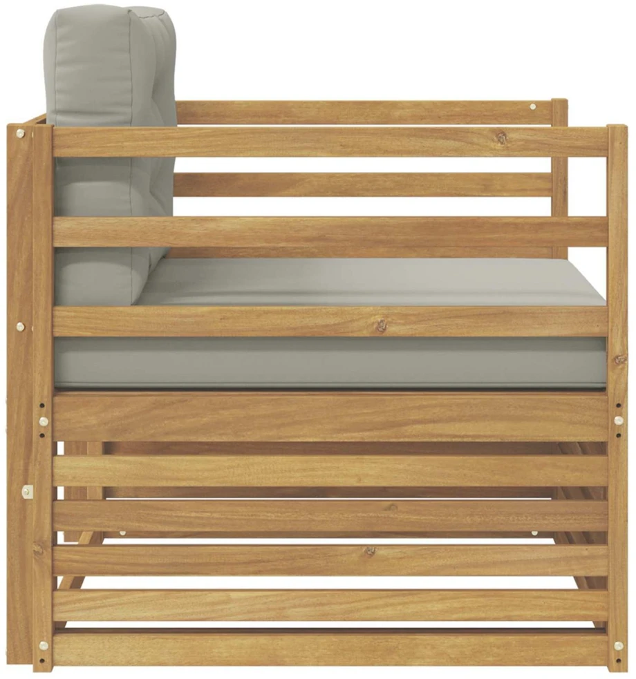 Lauko sofa Balta ir šviesiai pilka