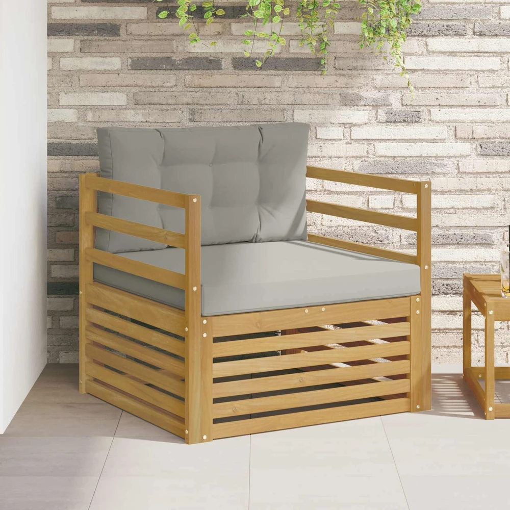 Lauko sofa Balta ir šviesiai pilka
