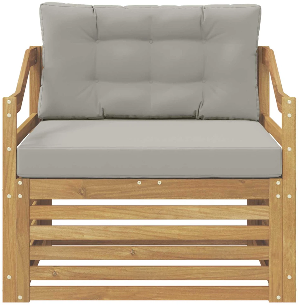 Lauko sofa Balta ir šviesiai pilka