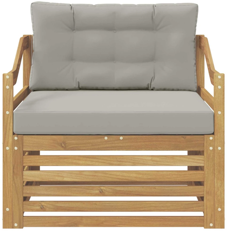 Lauko sofa Balta ir šviesiai pilka