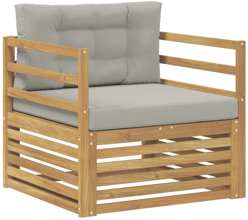 Lauko sofa Balta ir šviesiai pilka