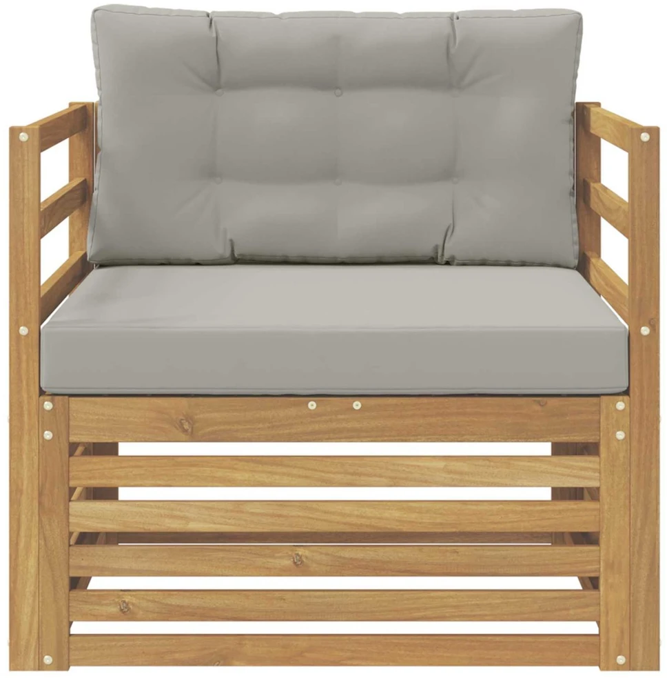 Lauko sofa Balta ir šviesiai pilka