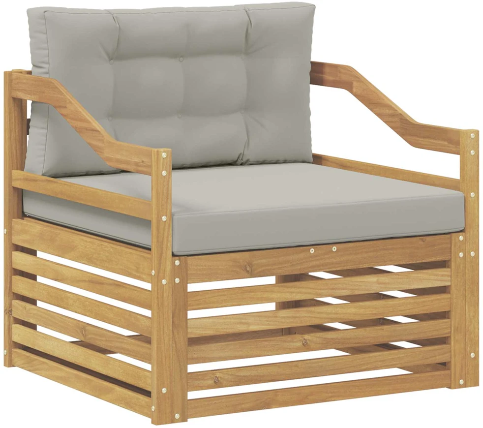 Lauko sofa Balta ir šviesiai pilka
