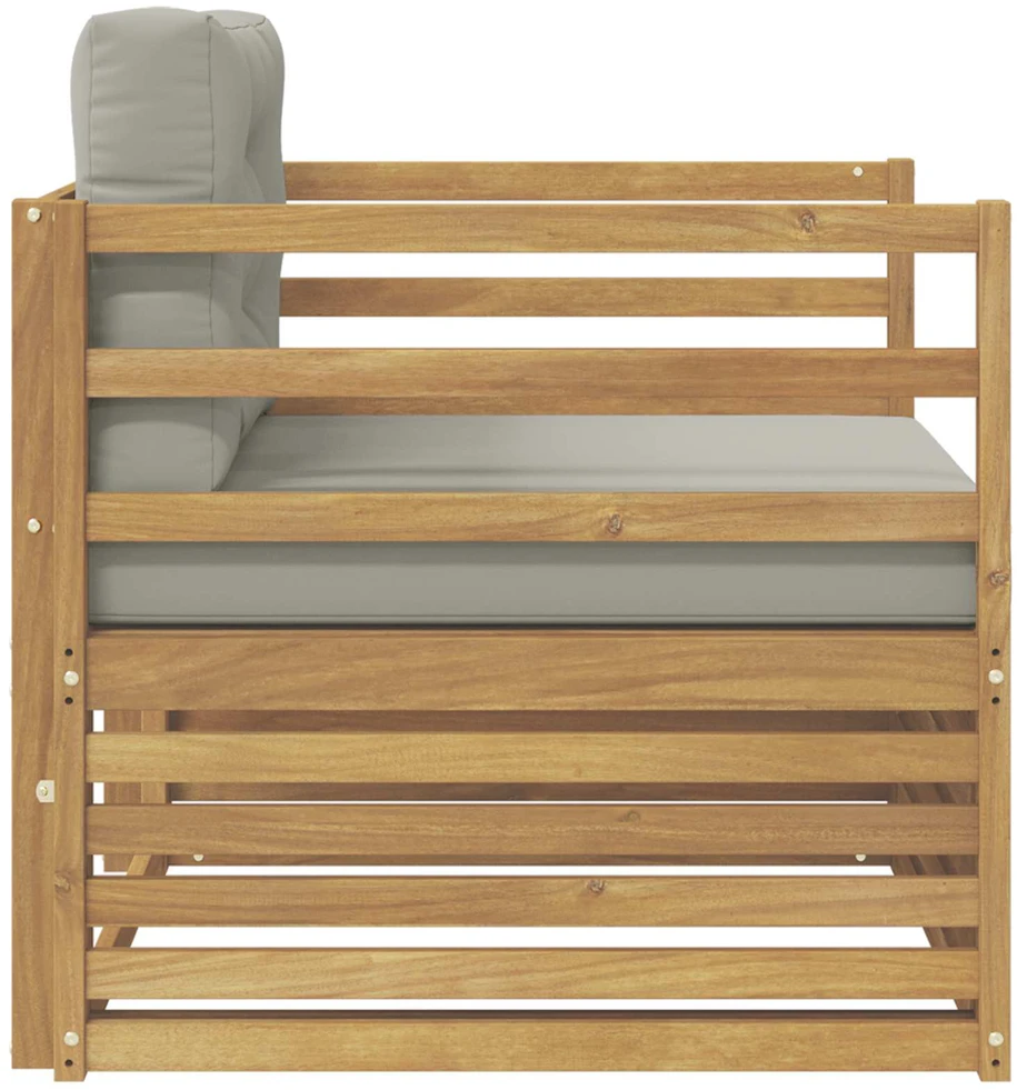 Lauko sofa Balta ir šviesiai pilka