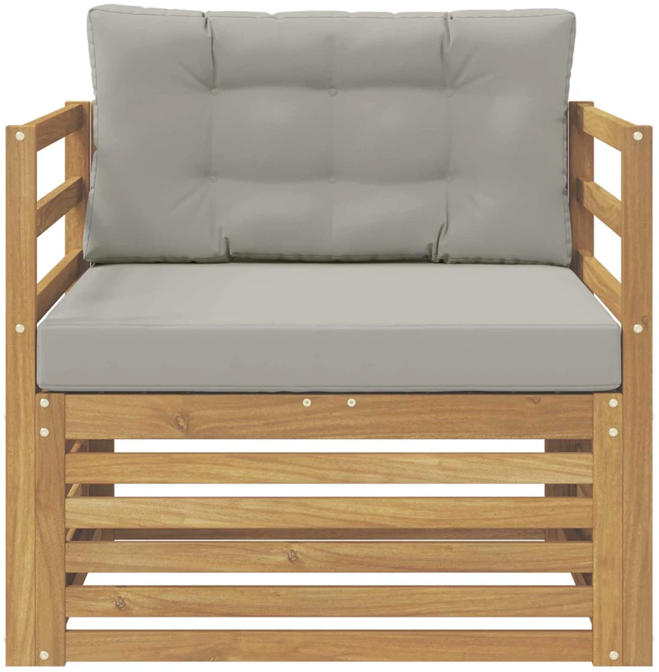Lauko sofa Balta ir šviesiai pilka