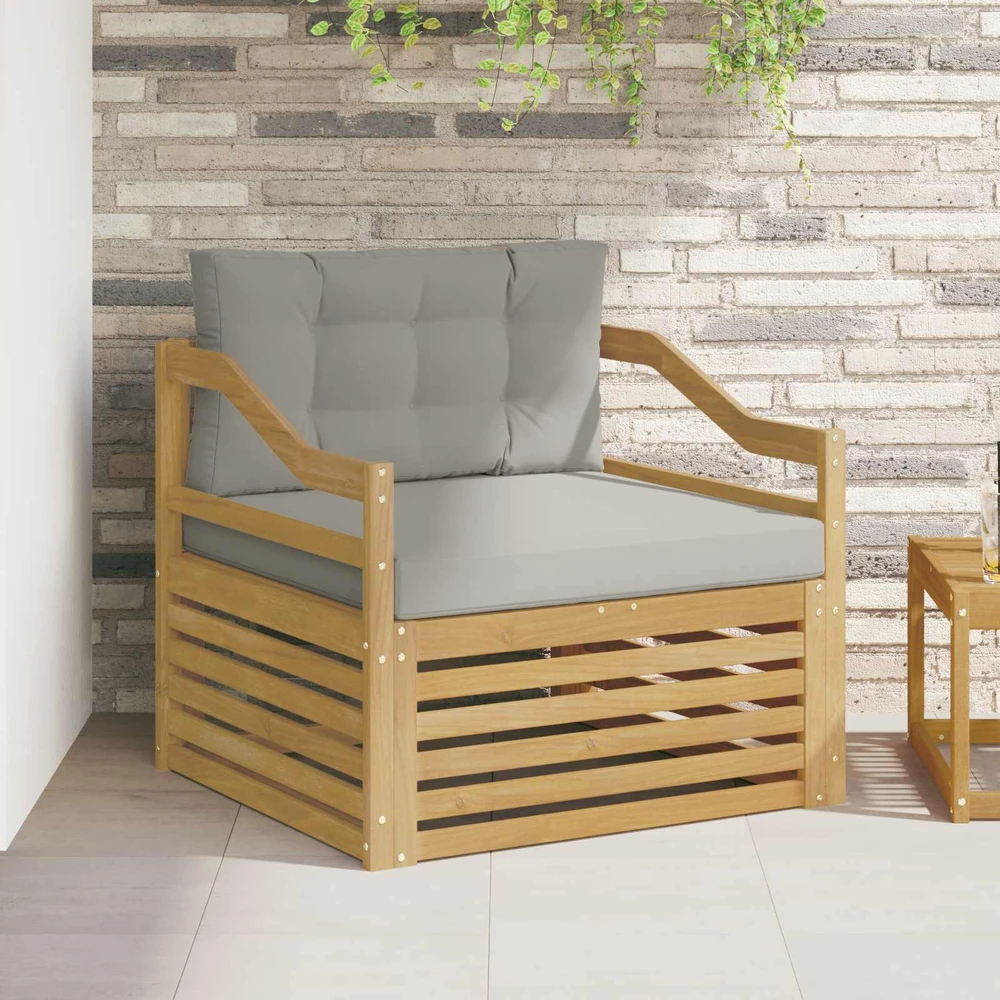 Lauko sofa Balta ir šviesiai pilka