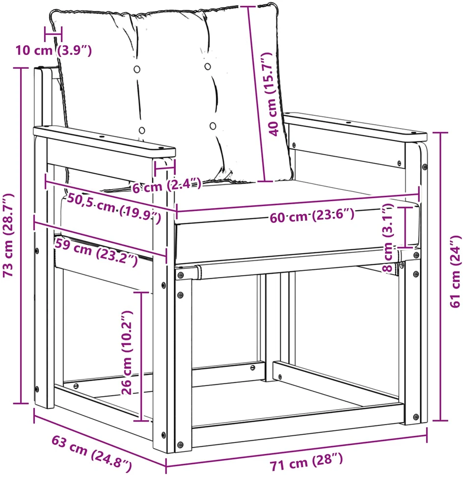 Lauko sofa Kietasis akacijos medis ir Textilene