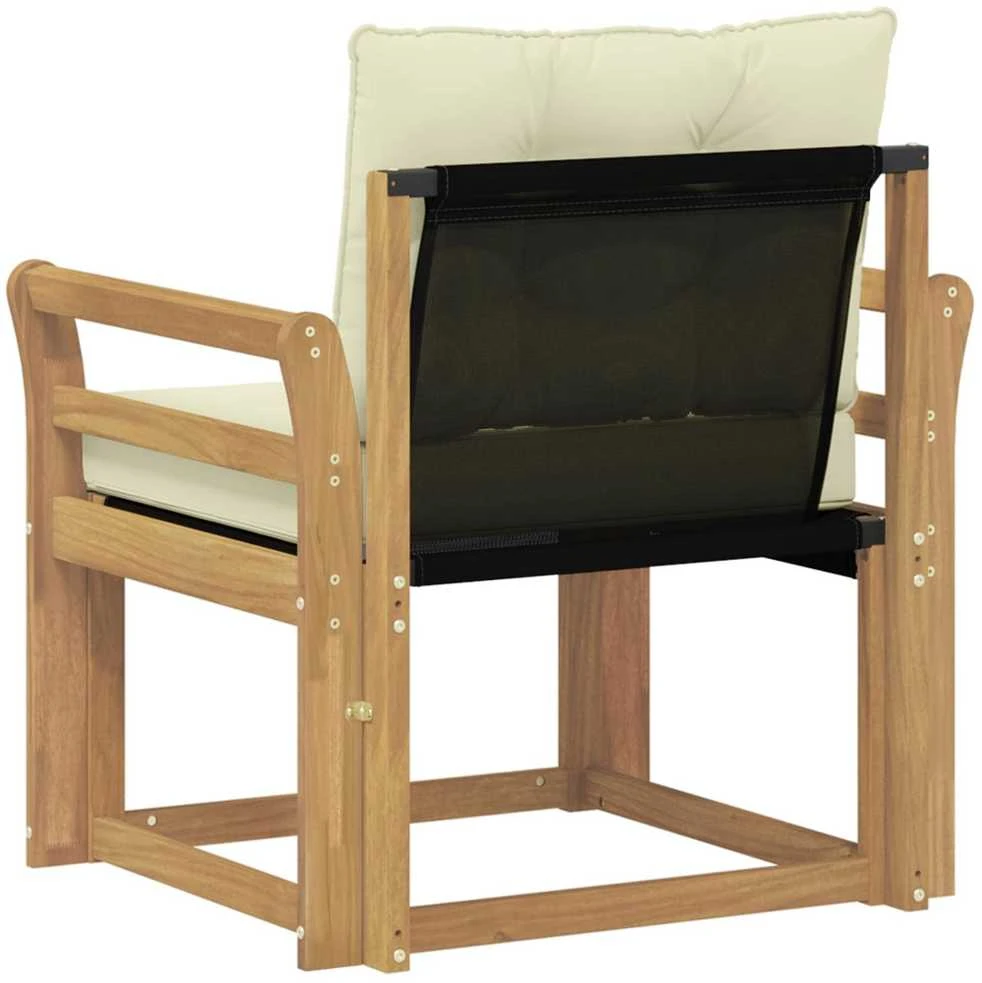 Lauko sofa Kietasis akacijos medis ir Textilene Balta