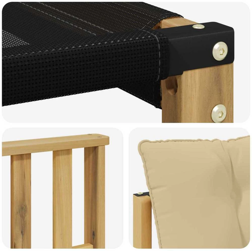 Lauko sofa Kietasis akacijos medis ir Textilene Balta