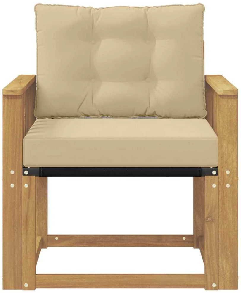 Lauko sofa Kietasis akacijos medis ir Textilene Balta