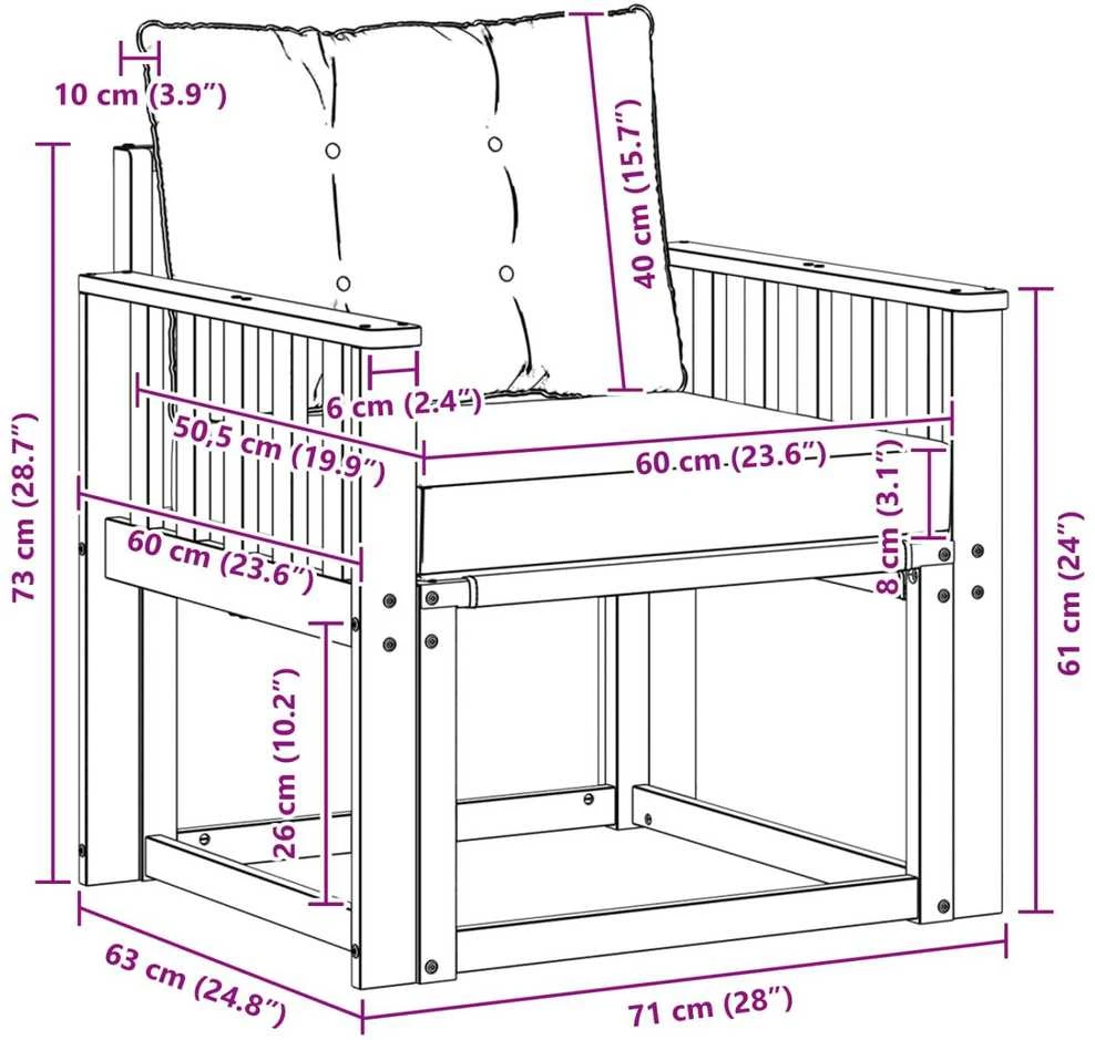 Lauko sofa Kietasis akacijos medis ir Textilene Balta