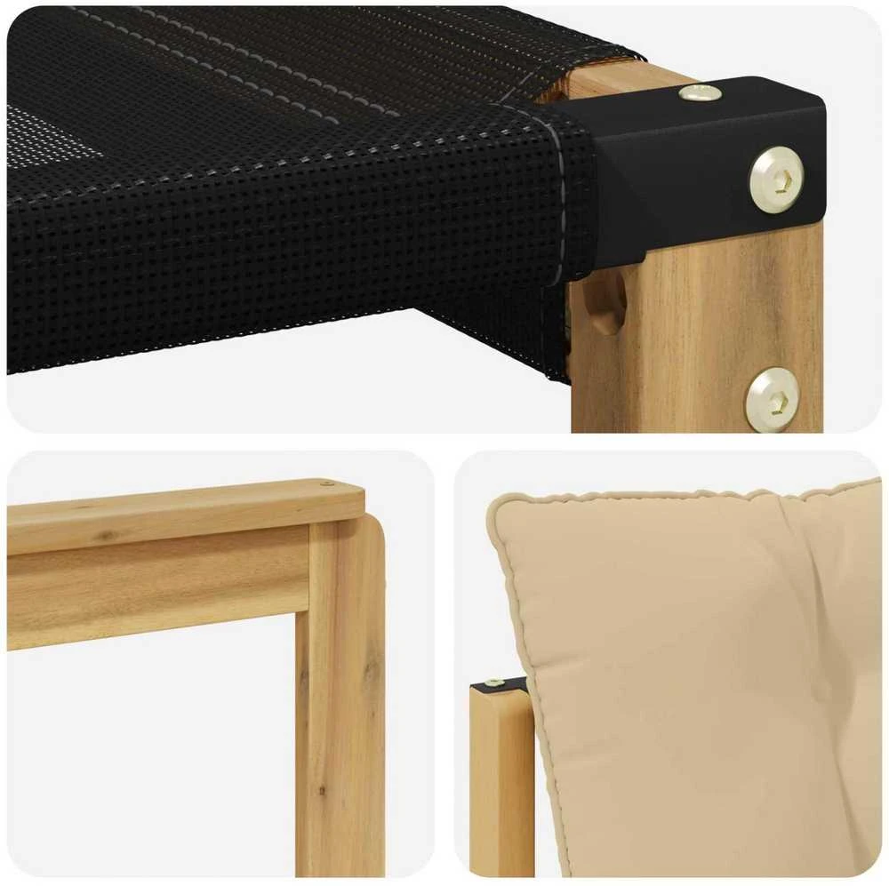 Lauko sofa Kietasis akacijos medis ir Textilene Balta