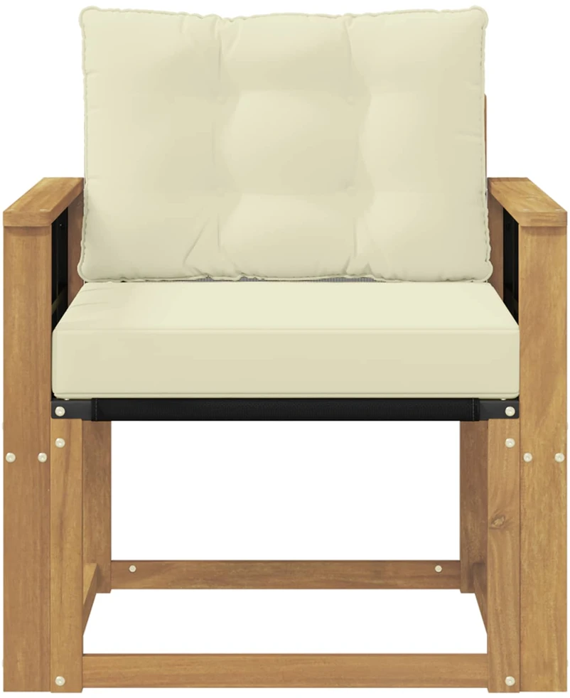 Lauko sofa Kietasis akacijos medis ir Textilene Balta
