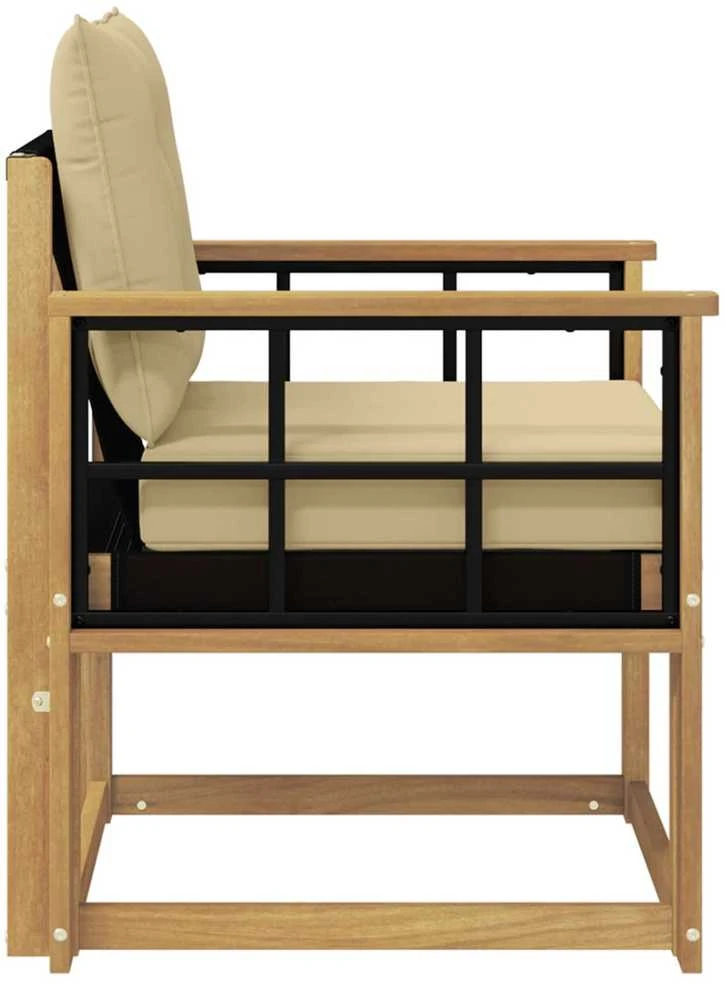 Lauko sofa Kietasis akacijos medis ir Textilene Balta