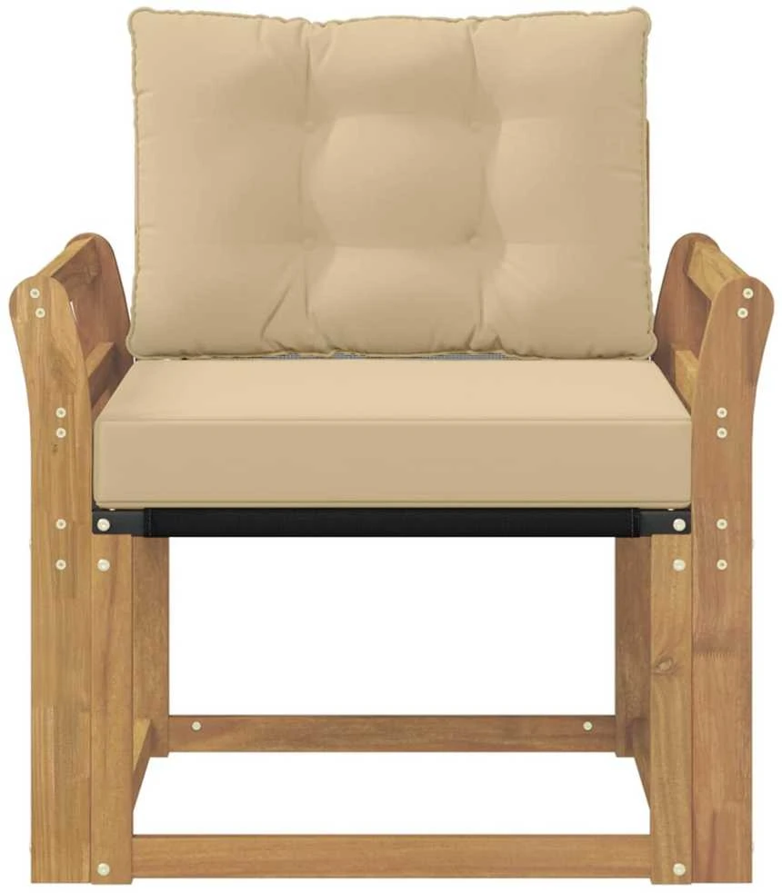 Lauko sofa Kietasis akacijos medis ir Textilene Balta