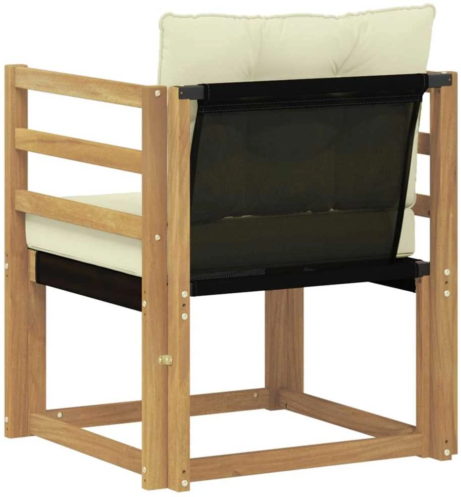 Lauko sofa Kietasis akacijos medis ir Textilene Balta